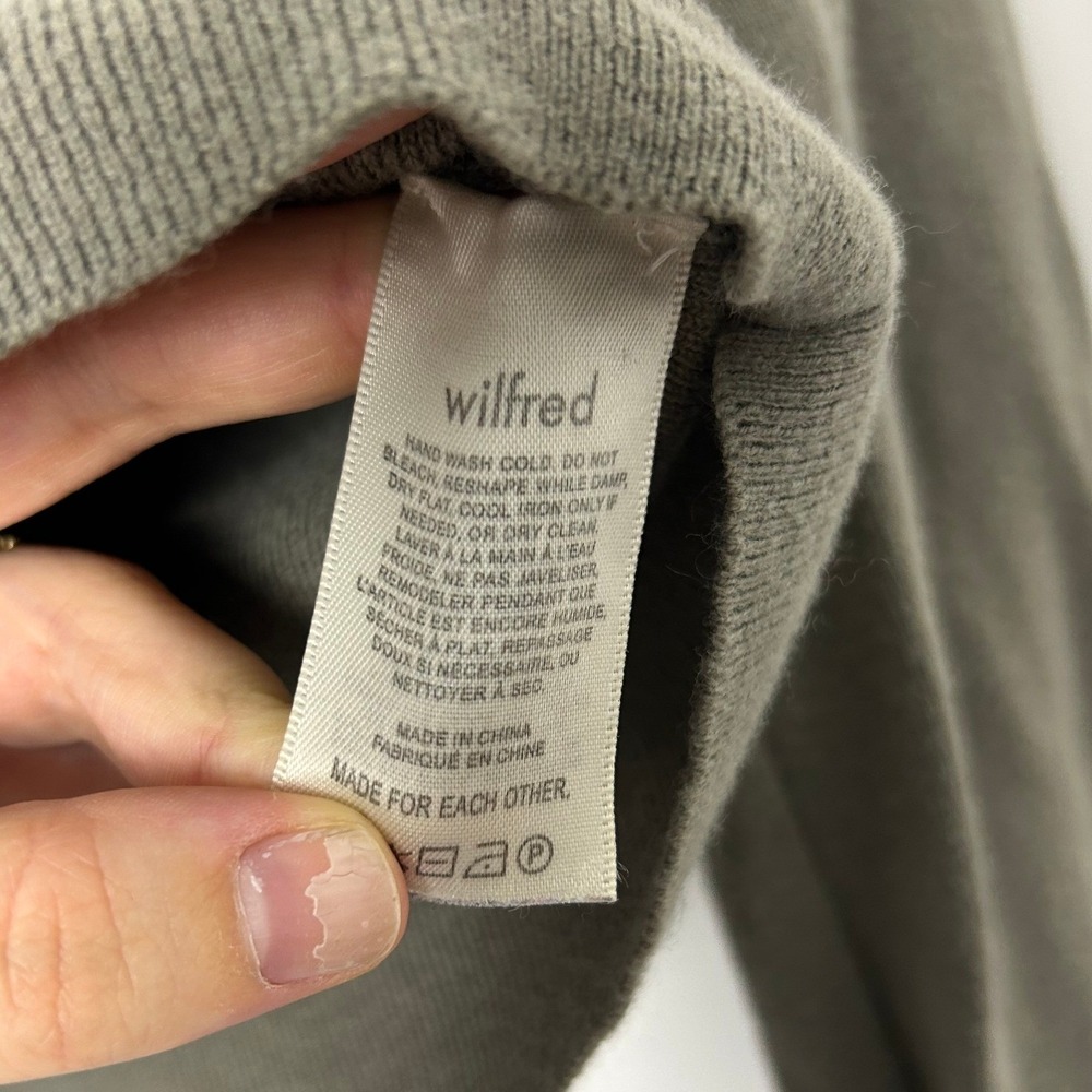Aritzia Wilfred Rebecca Sweater Turtleneck Crop Top Size XS‎ Green Olive AS IS - Picture 4 of 8
